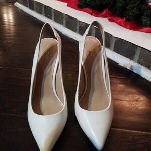 Aldo Classic White Slingback Heels